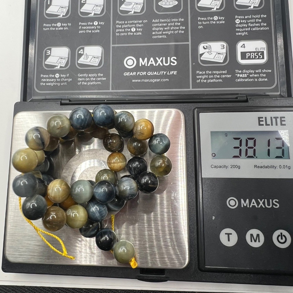 Blue and Gold Tiger Eye 8 mm Beads String for Jewelry Making - Picture 7 of 7